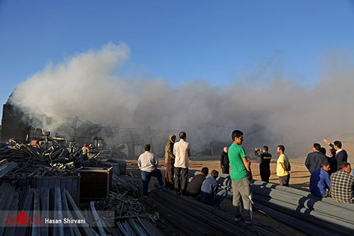 تصاویر/ آتش سوزی در خیابان شهید رجائی