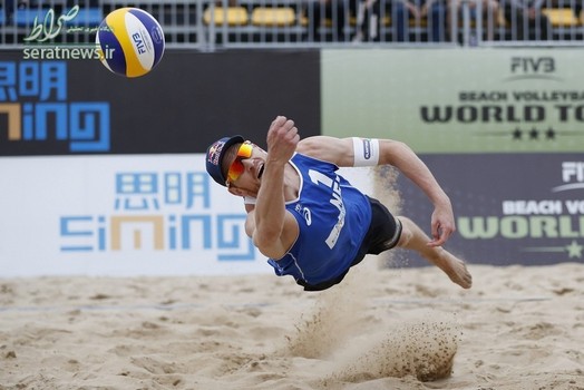 الکساندر بروور از هلند در رقابت های جهانی والیبال ساحلی چین