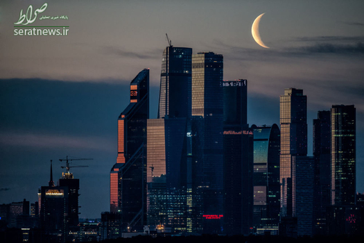 نمایی از یک مرکز بین المللی کسب و کار در مسکو سپیده دم