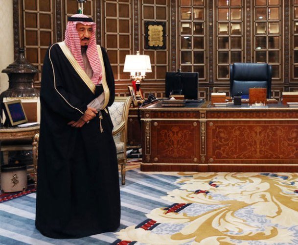 عکس/دفتر کار پادشاه عربستان
