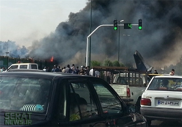 عکس/ محل سقوط هواپیما در تهران