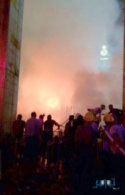 تصاویر/ آتش‌سوزی در نزدیکی مسجدالحرام