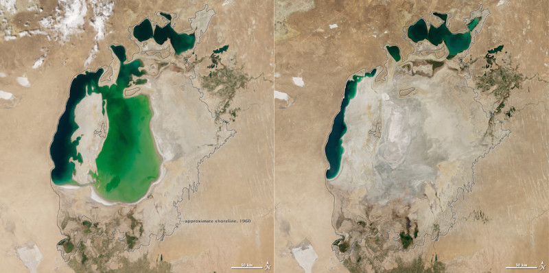 دریاچهٔ آرال هم به مرگ نزدیک می‌شود+عکس