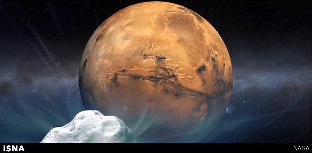 عبور دنباله‌دار از کنار مریخ +تصاویر