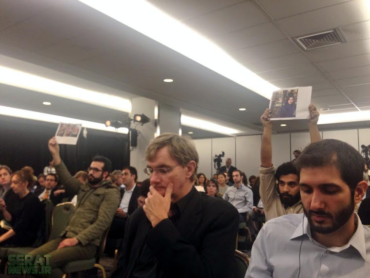 تصاویر سران فتنه و مجریم امنیتی در کنفرانس خبری روحانی در نیویورک+تصویر(خبر گوشه قرمز)