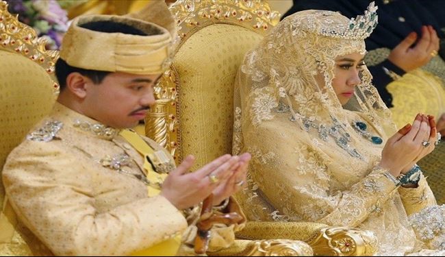 ازدواج افسانه ای فرزند سلطان برونئی + عکس