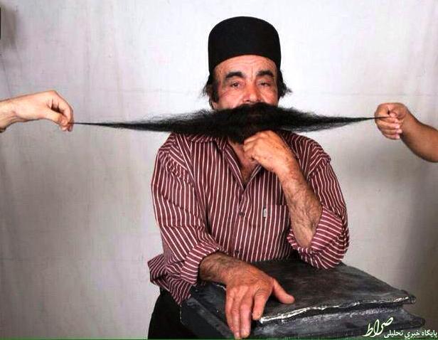 عکس/مرد بوشهری رکوردار درازترین سبیل شد