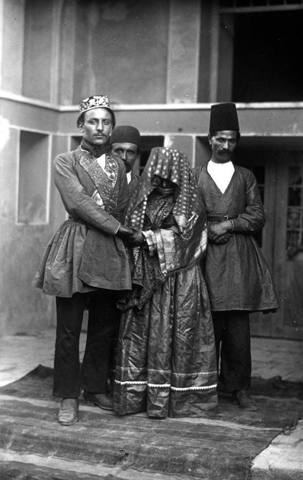 عکس/ عروس و داماد در دوره قاجار