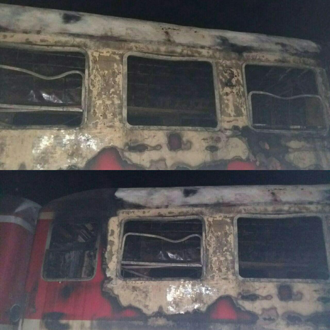 آتش‌سوزی در قطار گرگان - تهران +عکس