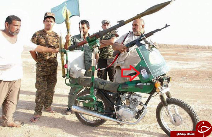 موتور مجاهد عراقی با تصویر رهبری +عکس