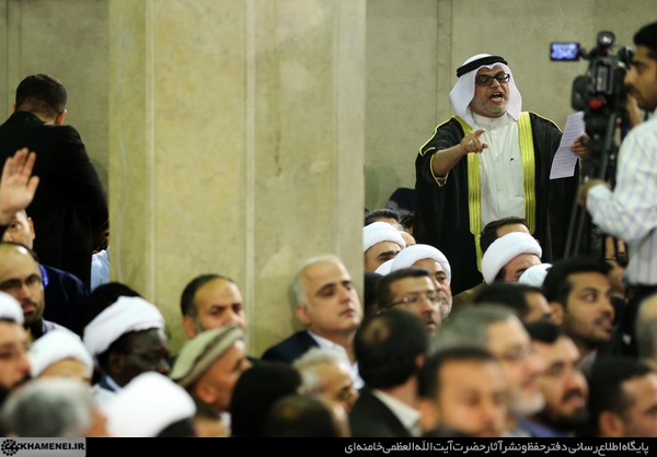 عکس/ شعرخوانی مداح قطری در بیت رهبری