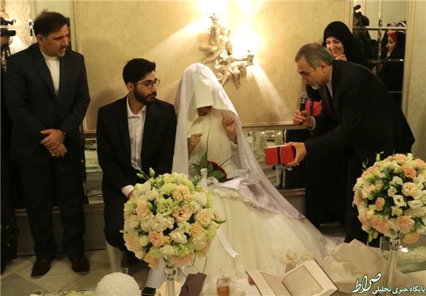 مراسم عقد با حضور برادر روحانی و باجناق ناطق نوری +تصاویر