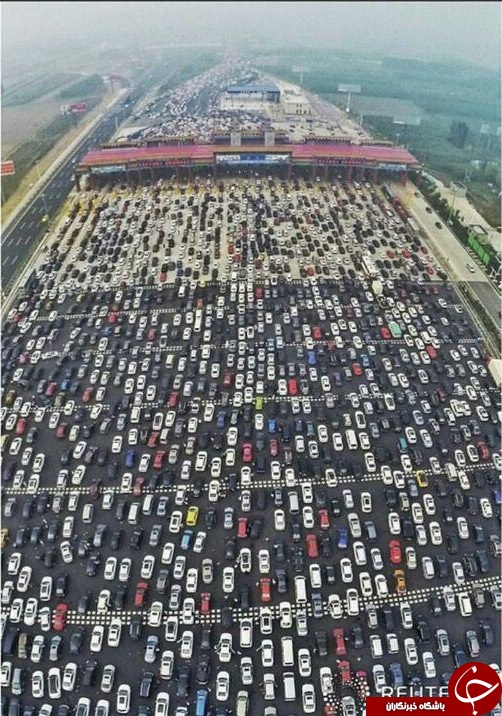تصویری از ترافیک وحشتناک درچین