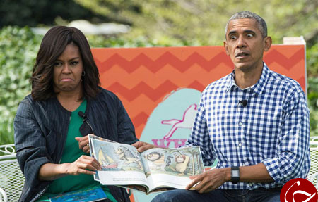 عکس/ کتاب خوانی اوباما برای کودکان