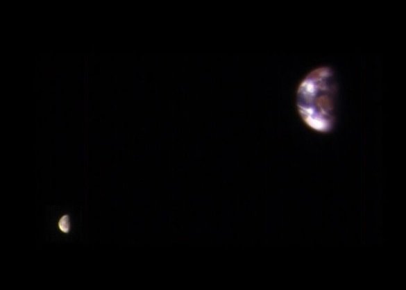 همنشینی ماه و زمین از منظر مریخ +عکس