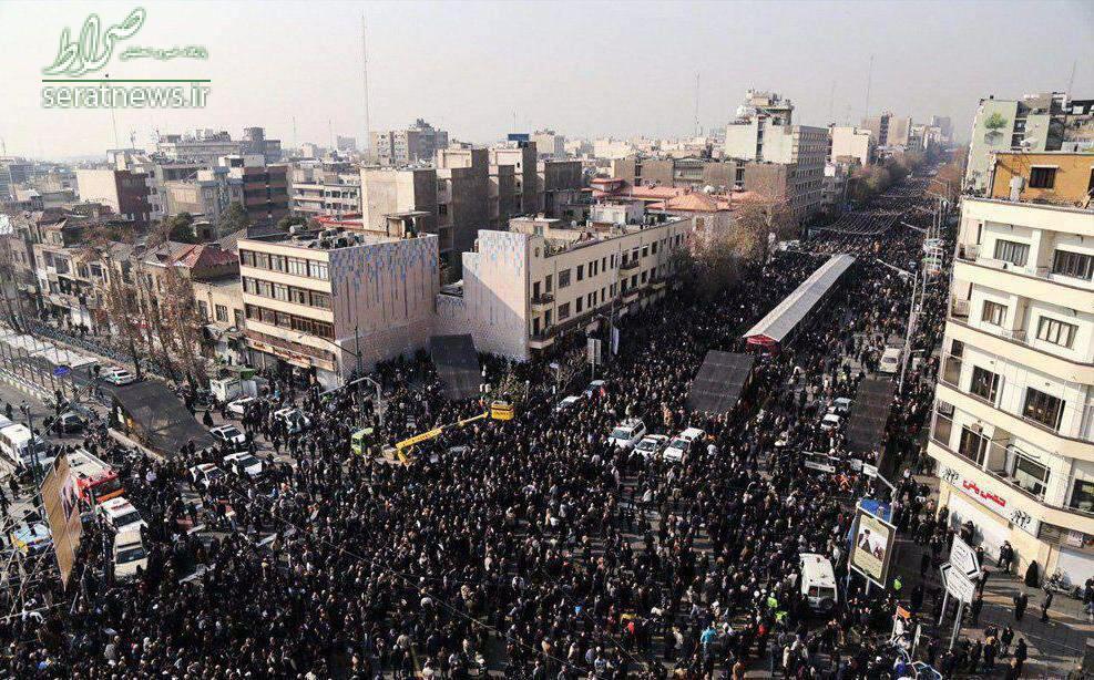 دو عکس هوایی از میزان حضور مردم در تشییع هاشمی