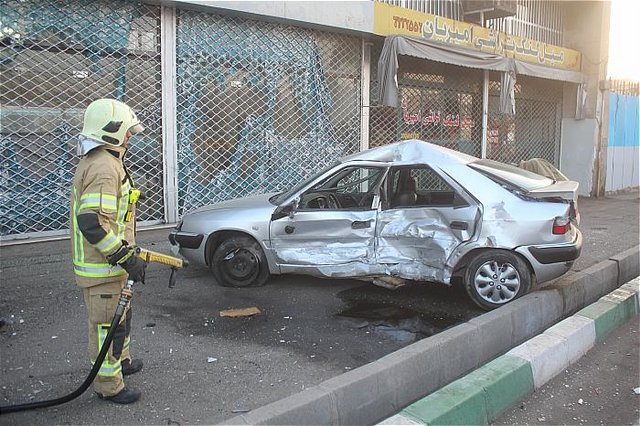 تصادف شدید تیبا و زانتیا در بزرگراه سعیدی +عکس