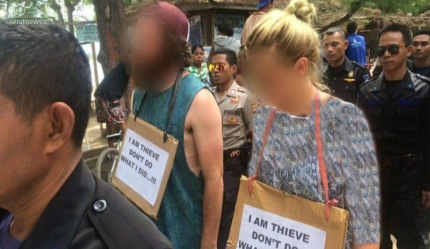 مجازات عجیب دو گردشگر در اندونزی! +عکس