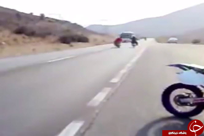 بازتاب جهانی تصادف دلخراش موتورسوار ایرانی با اتوبوس