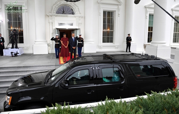 عکس/ استقبال اوباما و همسرش از ترامپ