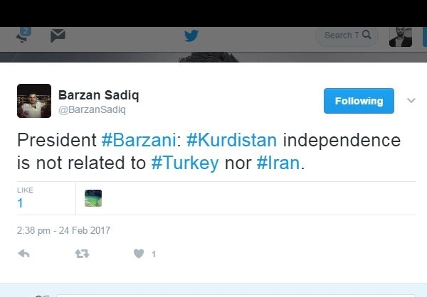 بارزانی: استقلال کردستان به ایران ربطی ندارد