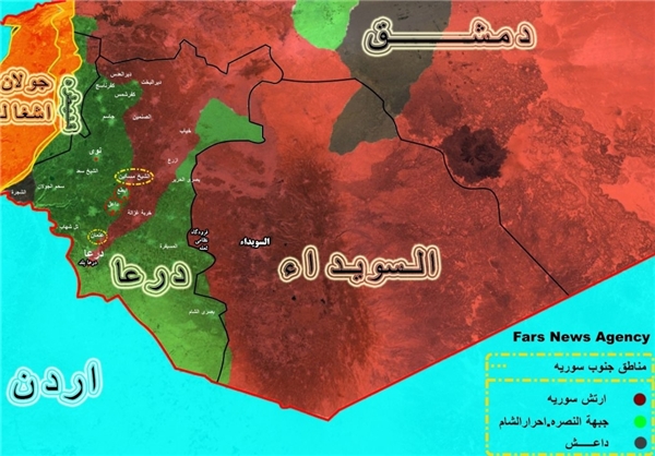 دفع حمله شدید «النصره» در جنوب سوریه +نقشه