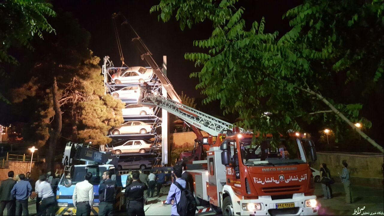 حادثه برای پارکینگ طبقاتی در تهران +عکس