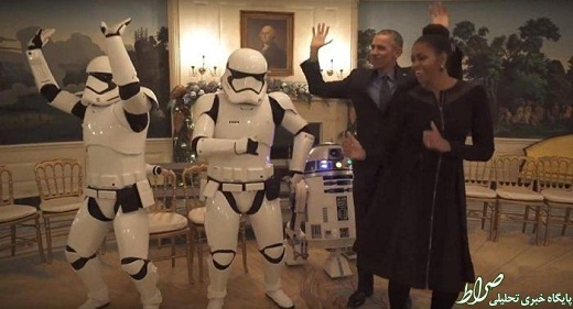 عکس/رقص اوباما و همسرش با جنگ ستارگان