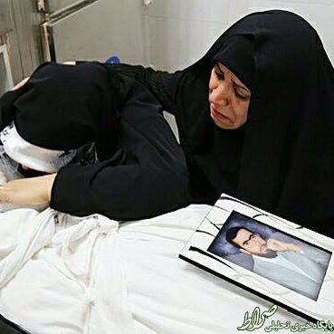 آخرین وداع همسر شهید «مدافع حرم»+عکس