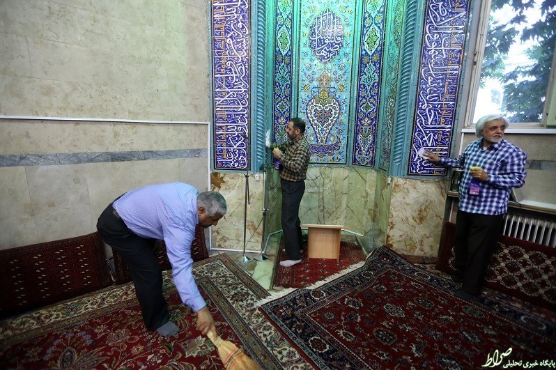 غبارروبی مسجدی که مطب هم دارد+تصاویر