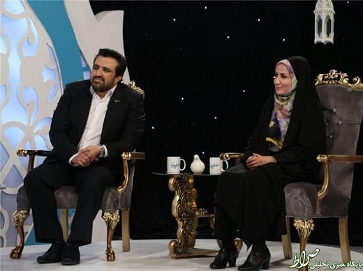 حسینی‌بای با همسرش در تلویزیون +عکس