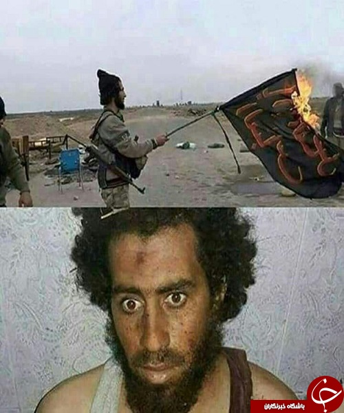 دستگیر ی داعشی که پرچم حضرت ابوالفضل (ع) را آتش زده بود +عکس