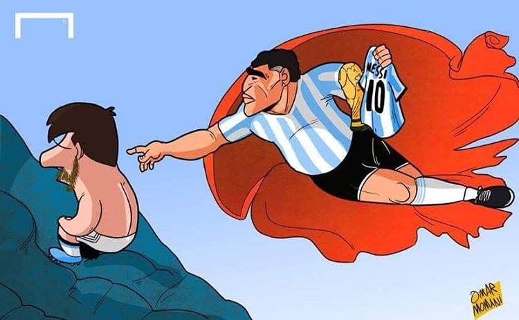 کاریکاتور/ مارادونا دنبال مسی!