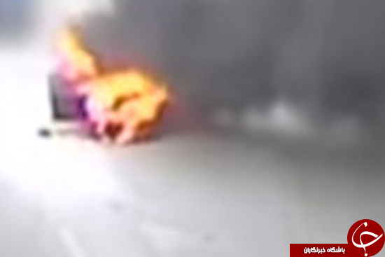 گرمای هوا خودرو را با 3 سرنشین به آتش کشید +تصاویر