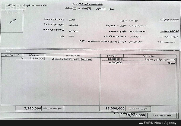 مقایسه حقوق خانواده‌ شهدای حرم با صفدر حسینی +سند