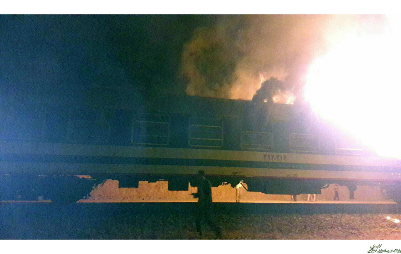 آتش‌سوزی مهیب قطار تهران-اهواز+تصاویر