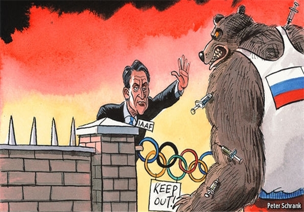 کاریکاتور جالب در وصف دوپینگ روس‌ها