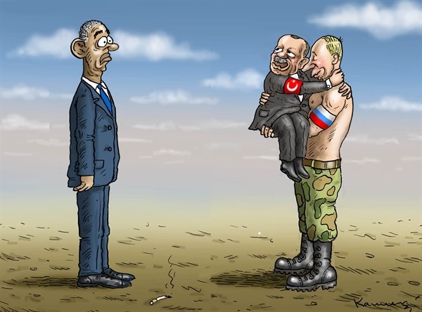 کاریکاتور/ پوتین اردوغان را بغل کرد!