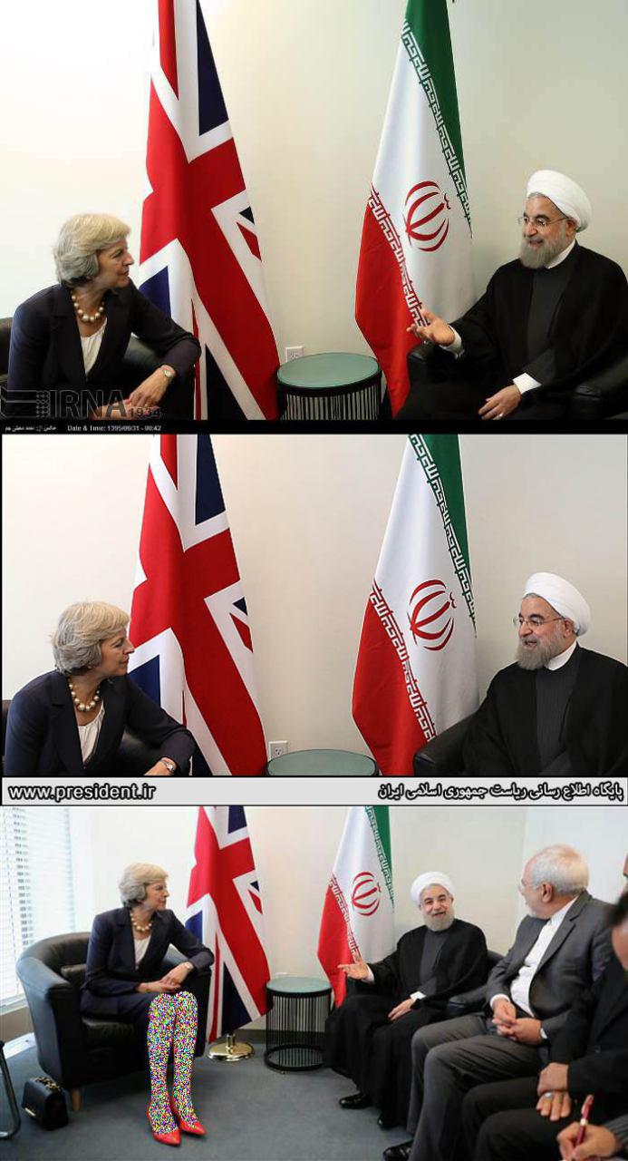 عکس سانسور شده روحانی در نیویورک