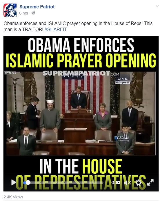 اوباما دعای اسلامی مراسم آغاز مجلس را قرائت کرد +عکس