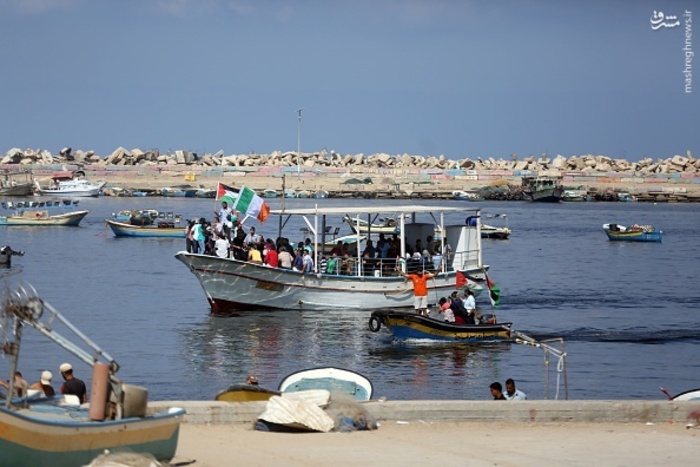 تصاویر/راهپیمائی دریایی فلسطینی‌ها