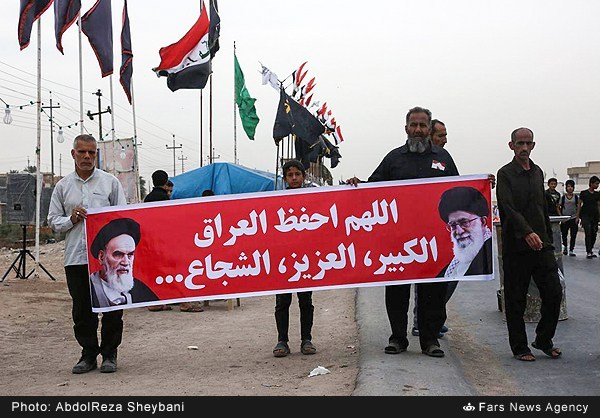عکس/ دعا برای عراق با عکس امام و رهبری