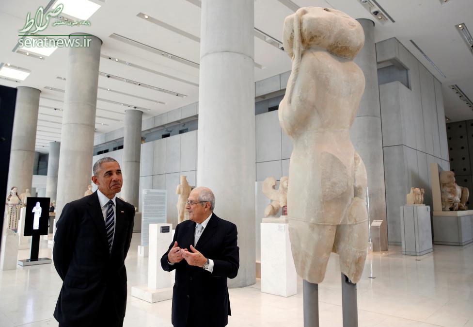 عکس/اوباما در موزه آکروپلیس آتن