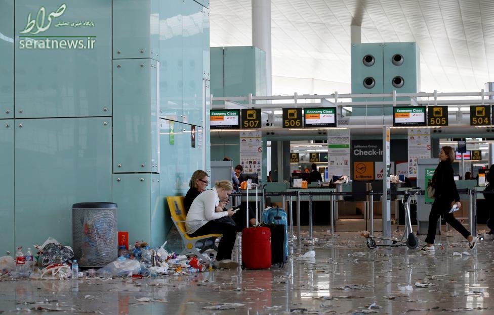 عکس/وضعیت اسفبار فرودگاه بارسلونا