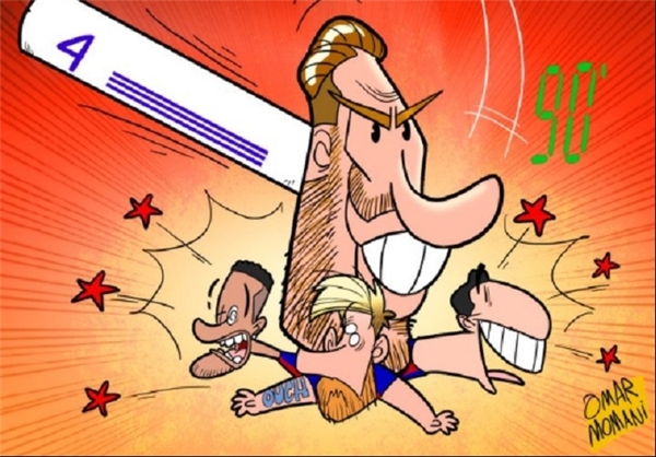 پُتک مدافع رئال بر سر MSN +کاریکاتور