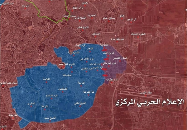 آزادسازی چندین منطقه در شرق حلب+نقشه