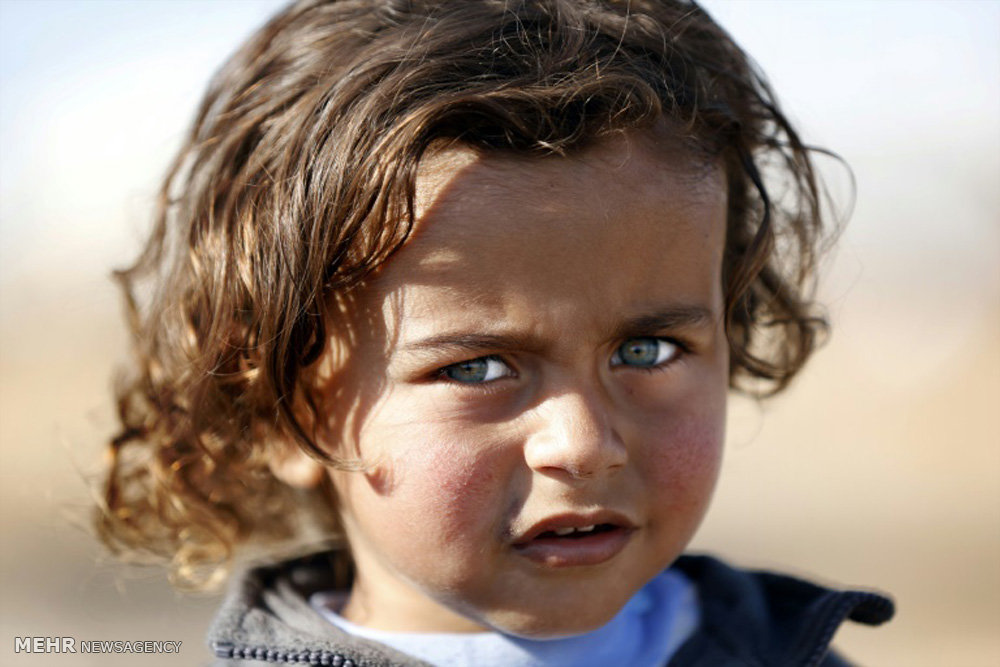 عکس/پسربچه آواره عراقی با چشم های زیبا