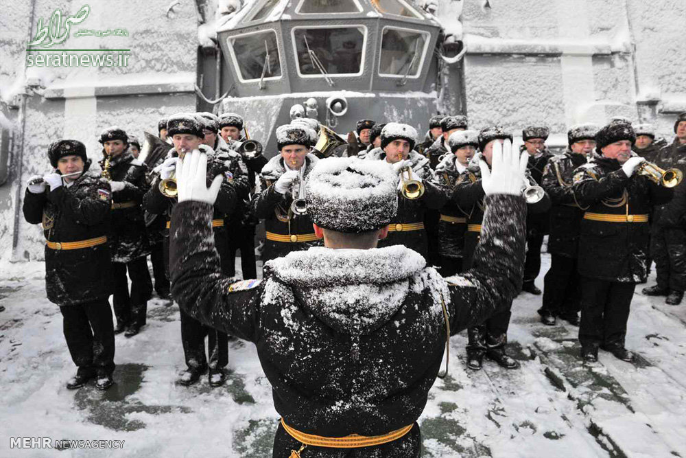 عکس/مراسم بازگشت زیردریایی روسیه از ماموریت