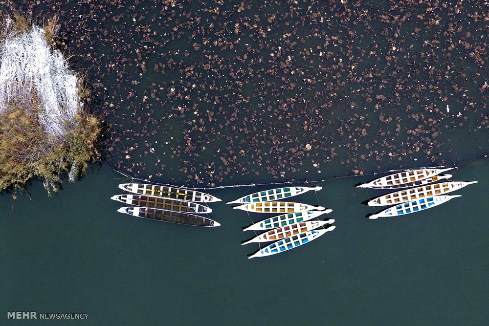 عکس هوایی از قایق ها پس از باران