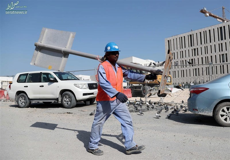 ابتکار جالب قطری‌ها برای خنک‌کردن کارگران+عکس
